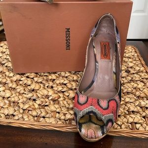 Missoni fabric patterned heel